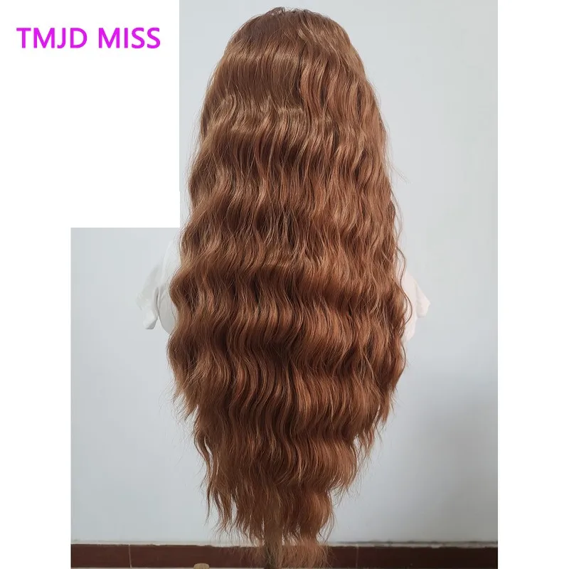 

TMJD MISS 2024 New Front Lace Wig Headband 13x4 Hand Groove For Daily Wear Deep Waves Long Chemical Fiber Peluca Peruca