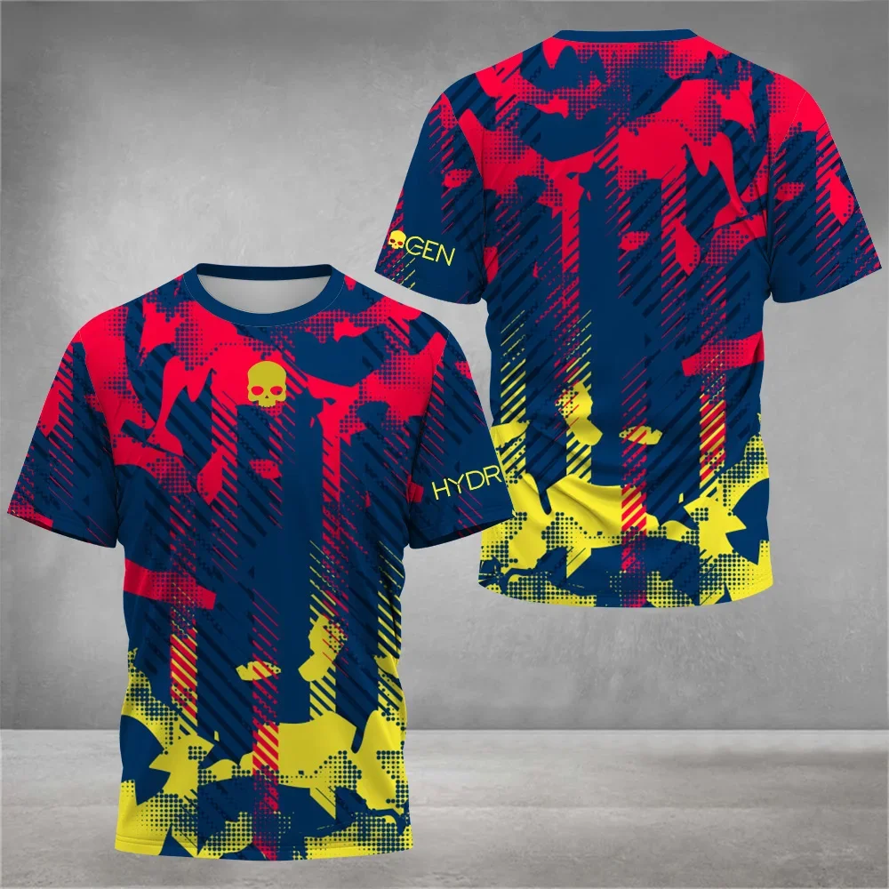 Men's Crew Neck Short Sleeve T-Shirt Printed Tennis Badminton Running T-Shirt Casual Loose Outdoor Sportswear