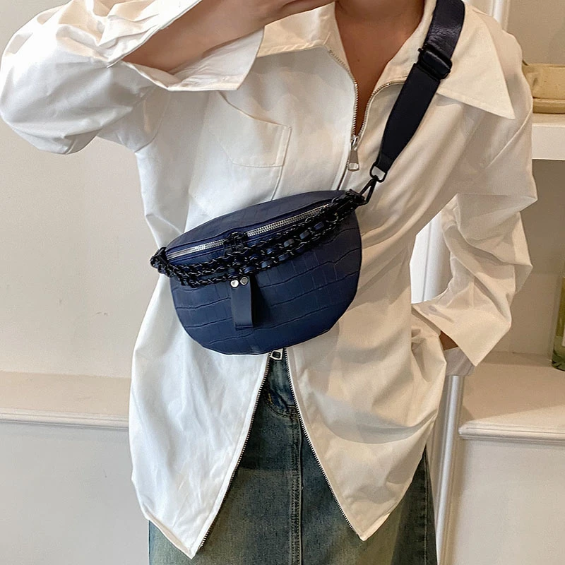 Women's Chain Waist Bag Shoulder Crossbody Chest Bag Quality Pu Leather Designer  Belt Bag Female Fanny Pack Fashion Phone Purse - AliExpress