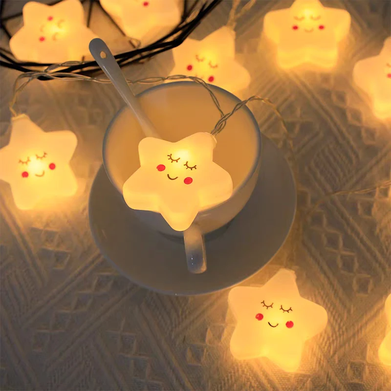 Star Garland LED String Lights - USB/Battery Powered for Indoor & Outdoor Decor