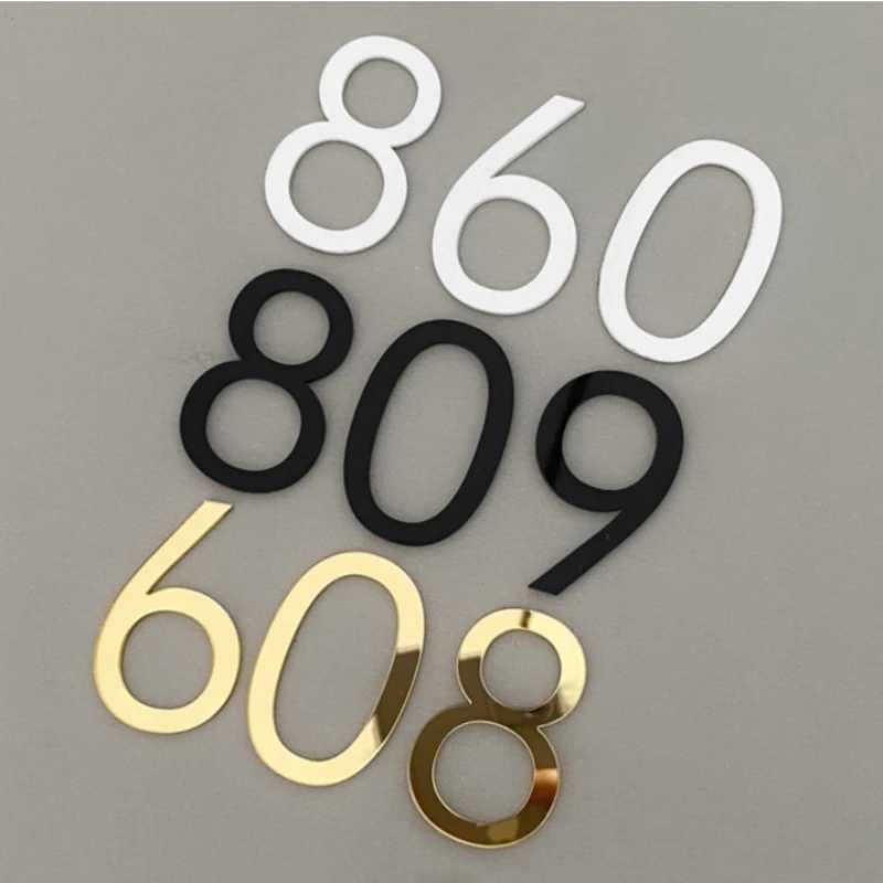 House Number Signs House Numbers Number Plate Door Signs 1pcs Self-adhesive Home Sticker 0 To 9 Number Tag For Hotel Sticker Address Door Label Door Plaque House Drawer Sign Gate Digits