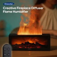 Fireplace Aroma Diffuser Creative Flame Humidifier Waterless Auto-Off Protection with Remote and Realistic Fireplace Night Light 1
