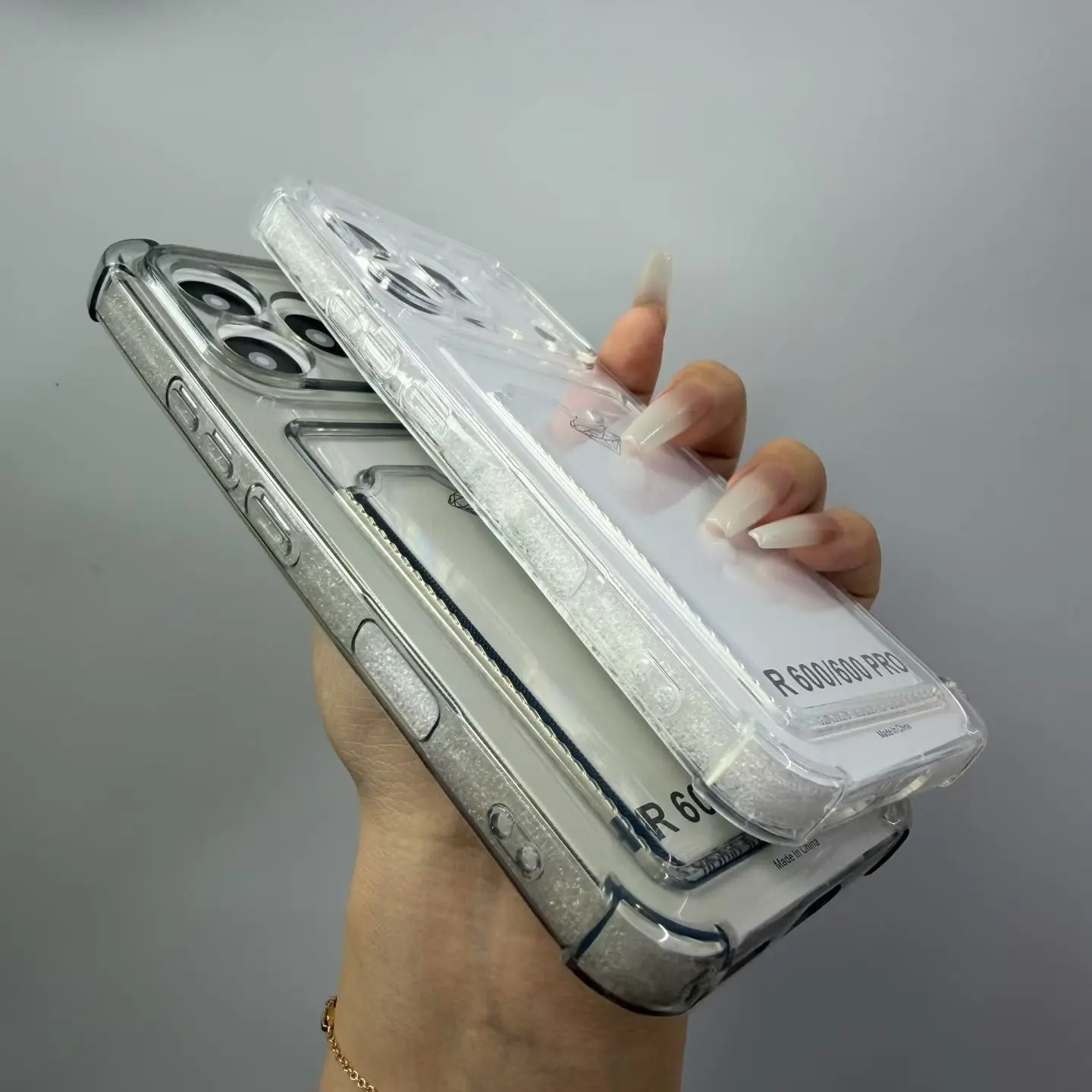 Clear Back Shockproof Card Slot Phone Case with Bag Holder