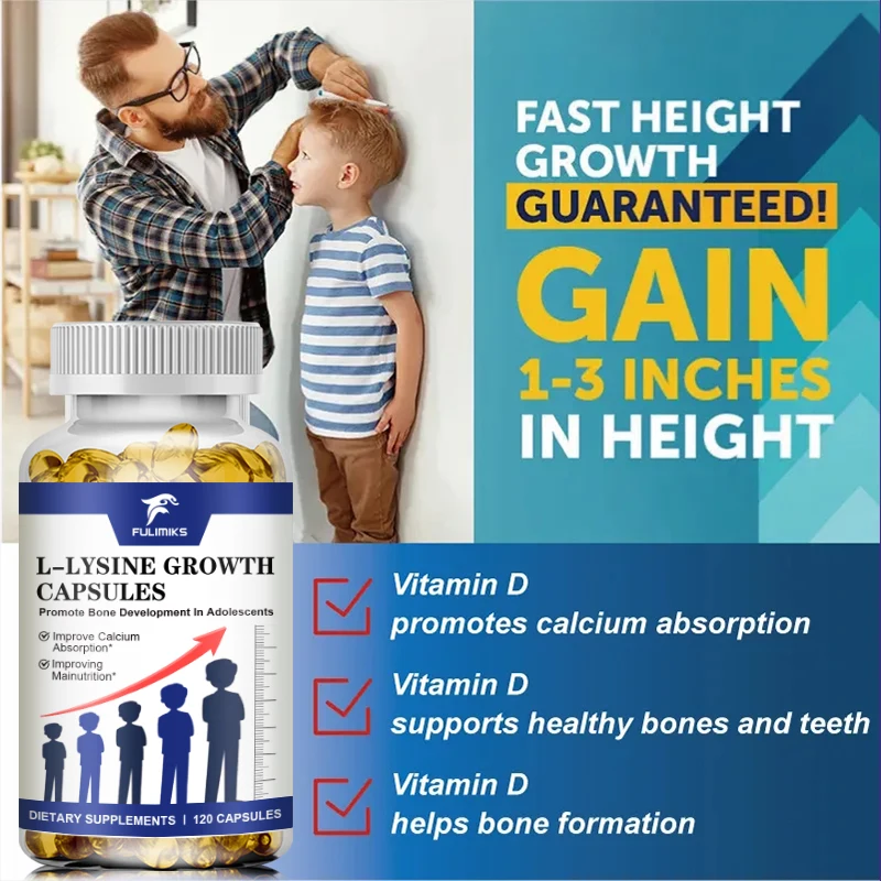 Buy 1 Get 1 Free! Essential L-Lysine Growth Capsules, Plant-Based for Vegans, Promotes Calcium Absorption & Healing 3