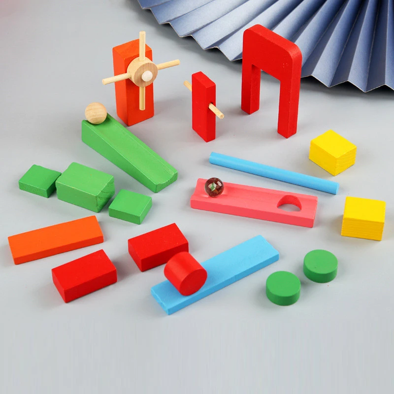 Wooden Domino Toys Institution Accessories Organ Blocks Dominoes Games Brain Thinking Training Kids Montessori Educational Toys