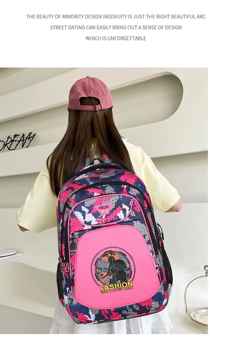 Rucksack für Jungen der Grundschule für die Klassen 3 bis 6, große Kapazität, leichte Camouflage-Wirbelsäule, doppelte Umhängetaschen im Angebot 2026 – Detail 22