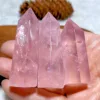 Natural Crystal Rose Quartz Tower Point High Quality Healing Gemstones Mineral Energy Reiki Home Decorations Gift 1