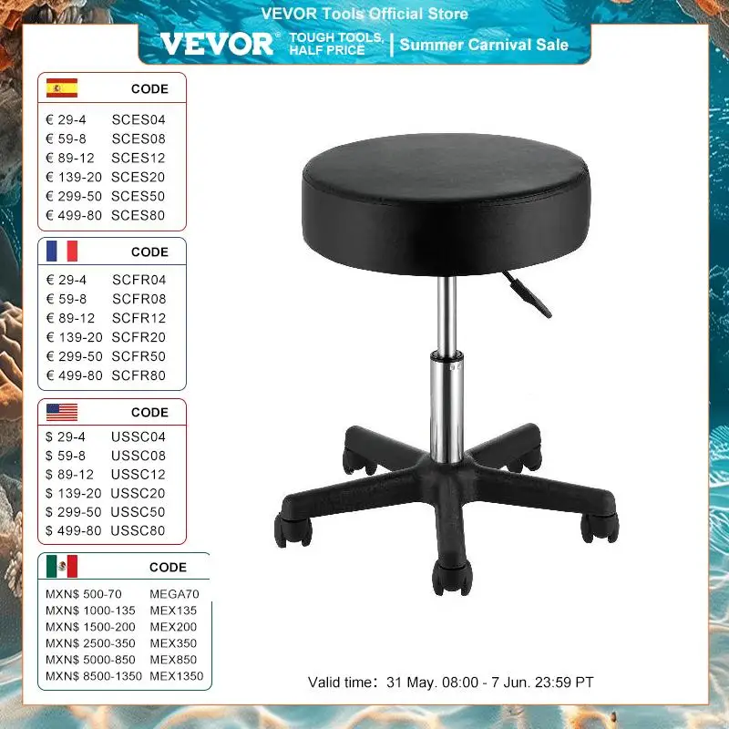 vevor-rolling-round-stool-40-cm-diameter-with-5-swivel-casters-360°-rotation-height-adjustable-round-stool-for-bar-salon-office