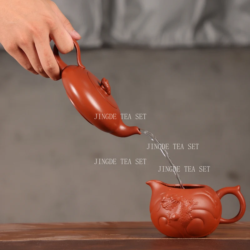 190ml Yixing Zisha Fengming Pot Kung Fu Tea Pot Zhu Ni Jin Chan Divine Lamp Pot Household Chinese Style Tea Ceremony Accessories