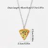 Cute Pizza Pendant Necklace for Women Vintage Pizza Shape Adjustable Necklace Best Friend Charms Keychain Jewelry Gift 5