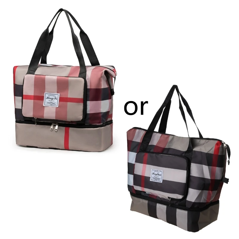

2024 New Foldable Travel Bags for Women Large Capacity Men's Sports Bag Weekend Dry and Wet Separation Shoes