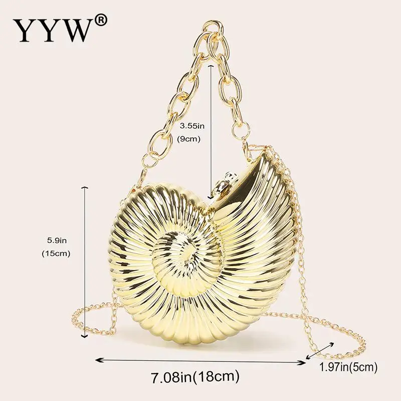 Conch Evening Clutch Handbag Fashion Acrylic Gold Silver Plating Underarm Bags Box Designer Style Party Shoulder Messenger Purse