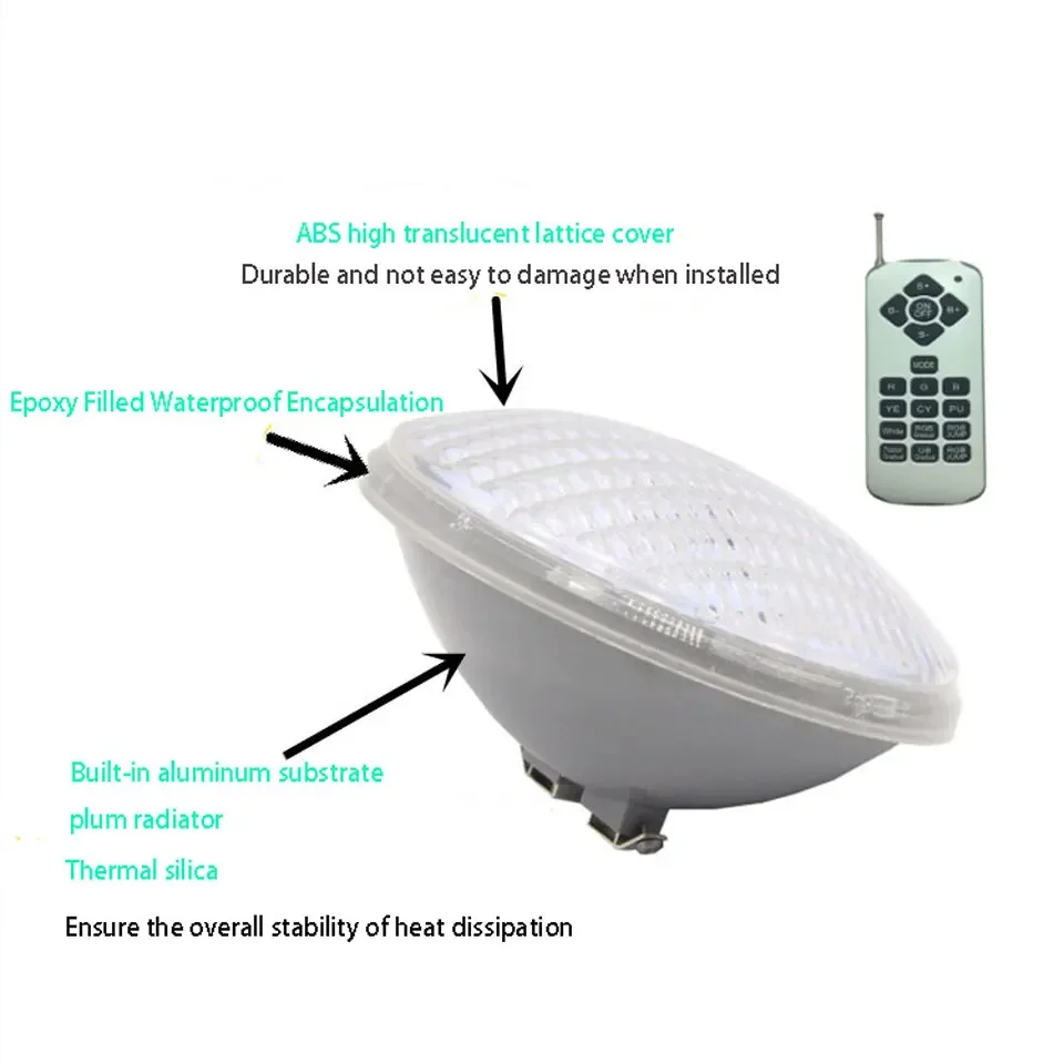 Description Picture 5 of itemLED Underwater Lights 6W 9W 12W 15W 18W Fountain Pond Light AC/DC12V Outdoor SpotLight IP68 PAR56 RGB LED Swimming Pool Light
