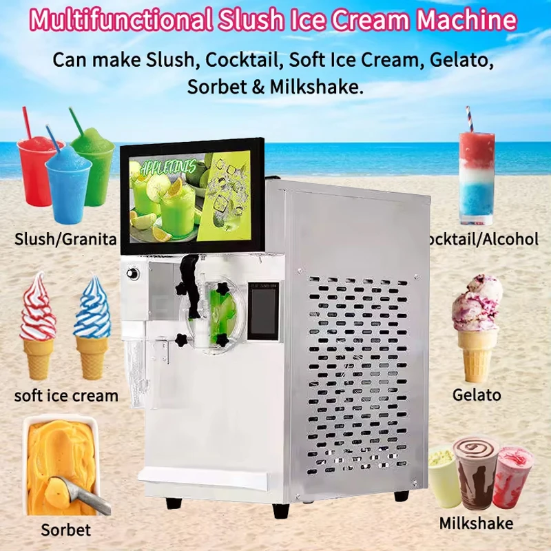 Commercial Ice Cream Machine, Fully Automatic Freezing, Multifunctional Frozen Beverage Machine