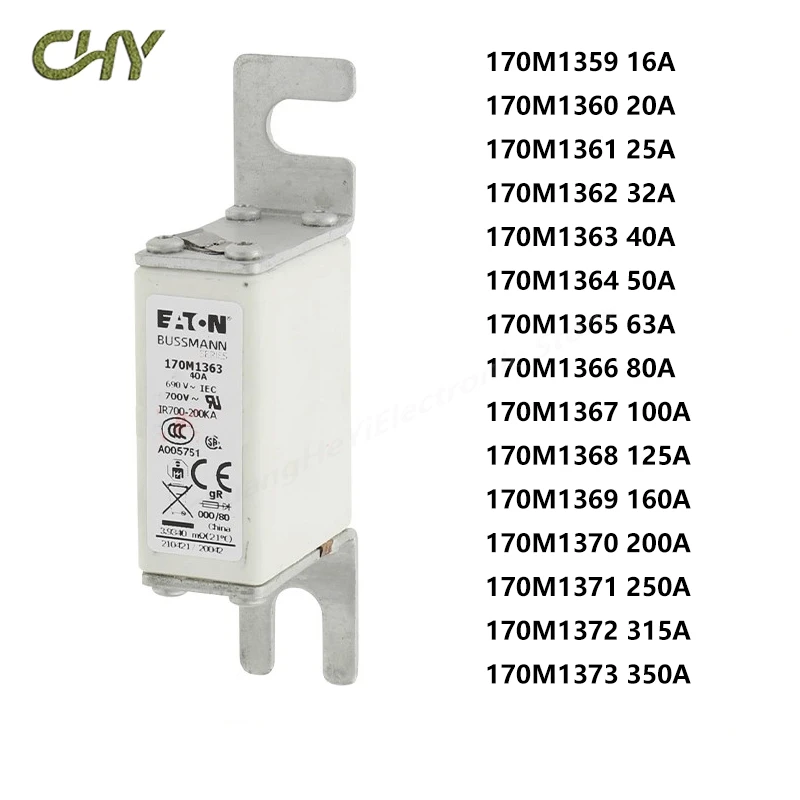 170M1358 170M 1359/1360/1361/1362/1363/1364/1365/1366/1367/1368/1369/1370/1371/1372/1373 10/16/20/25/32/40/50/63/80/100A Fuse