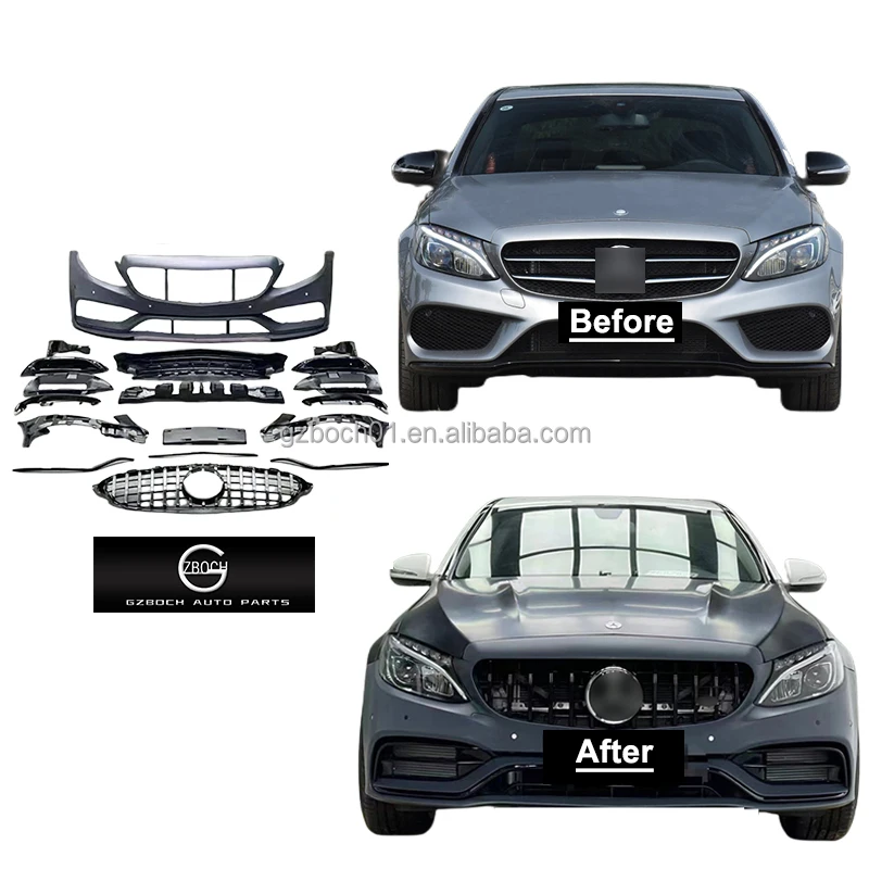 

Комплекты кузова для W205 C-class facelift C63 amg передние Автомобильные бамперы гриль аксессуары для модификации автомобиля