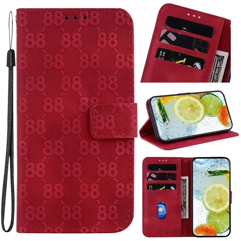 Elegant Leather Flip Wallet Case with Magnetic Closure and Anti-Fall Protection