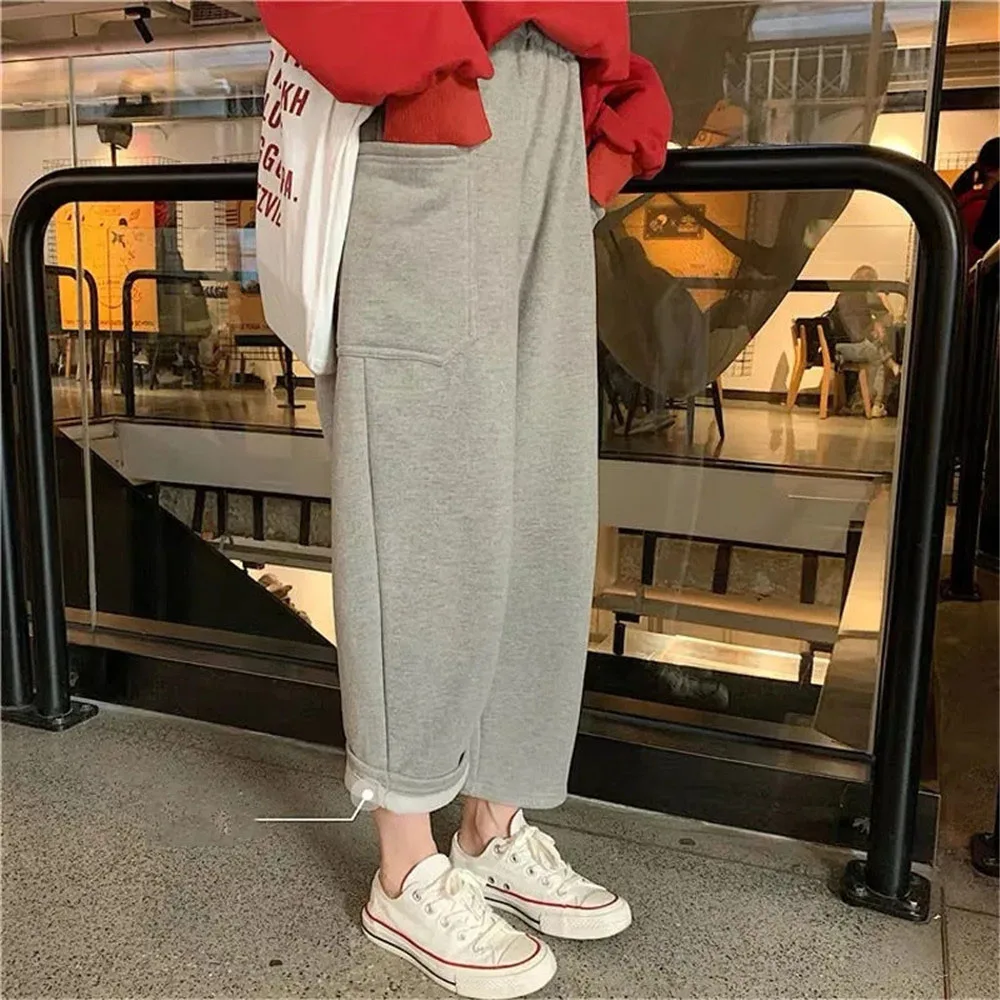 

Plus Thicken High Waisted Vintage Loose Pants Women Vintage Streetwear Harem Pants Y2k Korean Fashion Aesthetic Elegant Trousers