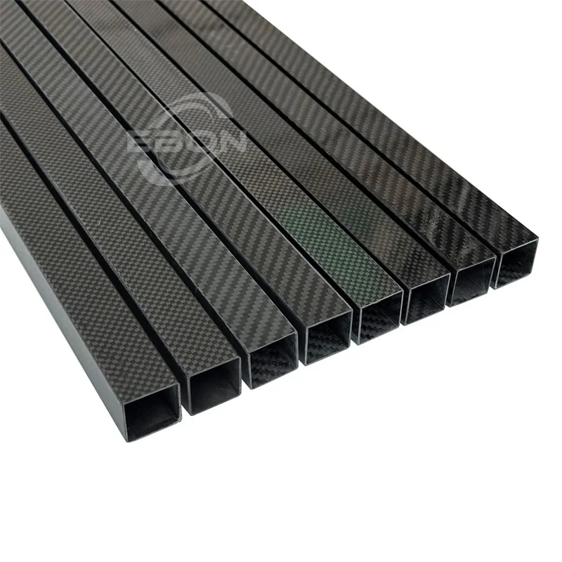 EBON 탄소 섬유 사각 튜브, 일반 직조 매트, 1000mm, 3K, 10mm, 12mm, 15mm, 18mm, 20mm, 22mm, 25mm, 28mm, 30mm, 35mm, 40mm, 50mm, 1 개