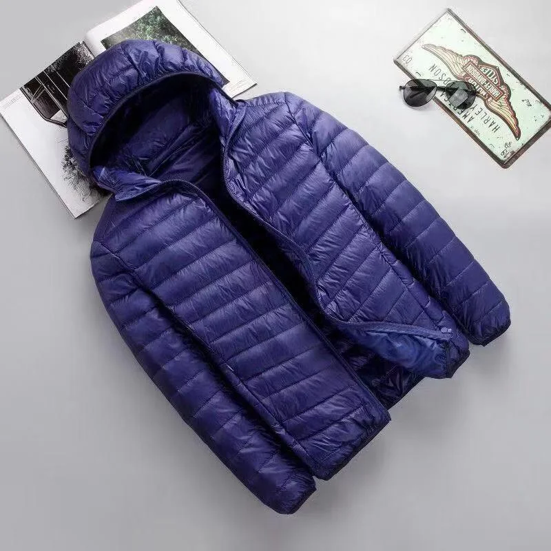 Autumn Winter Ultra-thin Velvet Cotton Clothes Men Stand Collar Short Size Trendy Slim Fit Outerwear