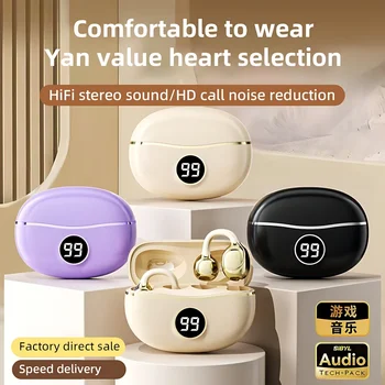Wireless Headphones Fone Bluetooth Headset With Mic Handsfree Noise Canceling Earphones Clip Ear Music  Sports Gaming Earplug 1