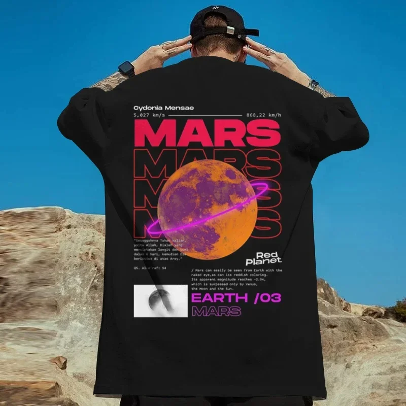 T-Shirt Estiva Da Uomo New Universe Galaxy Planet Pattern T-Shirt Harajuku Con Stampa 3D Extra Large Hip Hop Street Trend Top