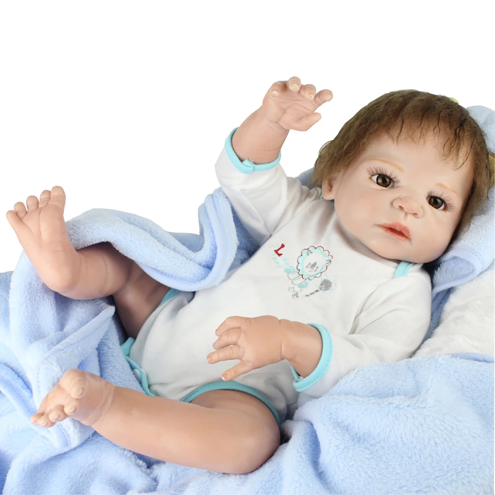 

57cm Reborn Doll Boy Full Silicone Vinyl Newborn Baby Toy For Kids Gifts Boneca Renascida Brinquedo Bebe Para Crianças Menino