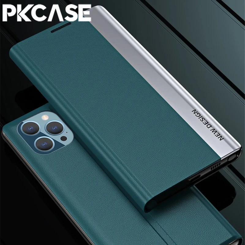 PKCASE Magnetic Flip Leather Phone Case with Bracket Cover