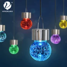 

Solar Light Outdoor LED Cracked Glass Bulb Light Decoration Solar Lantern Waterproof Lighting Garden Fence Holiday Decoration