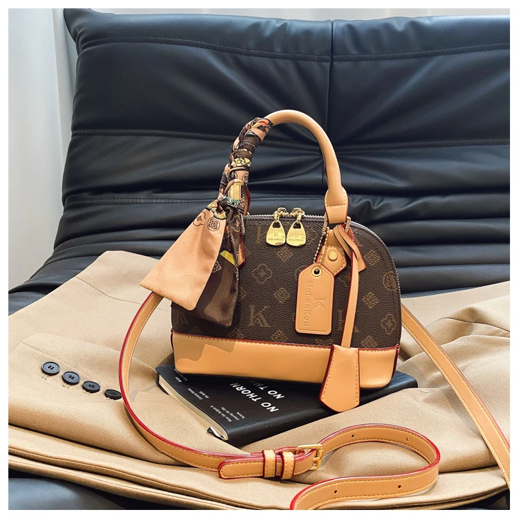 Damen Mini-Shell-Tasche, Seidenschal-Dekoration, Modische Handtasche, Vielseitige Schulter- und Umhängetasche – Detail 15