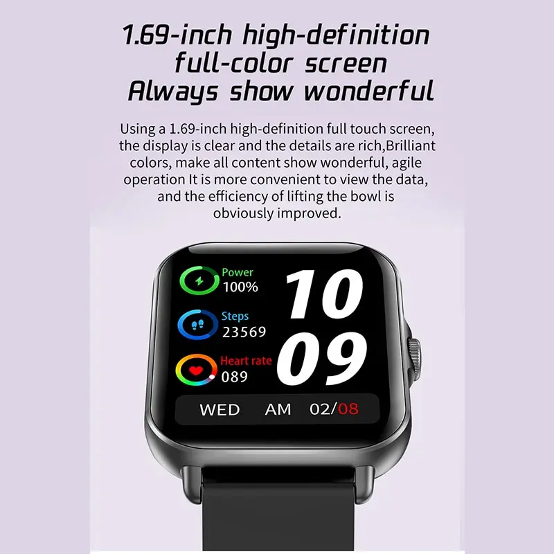 2022 L21 Ʈ ġ 1.69 ġ  ڵ   ȭ Remider پ     IP67Waterproof Smartwatch