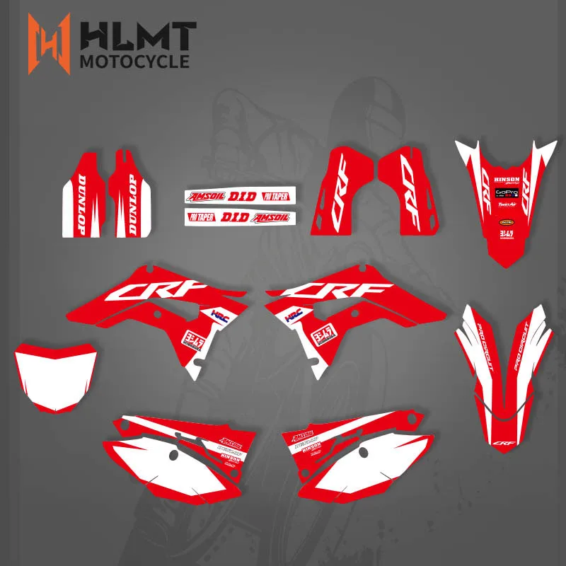 HLMT Graphics Kit for Honda CRF 250R 450R 2017 2018 2019 2020 Motocross Decals luckmoto graphics backgrounds decals stickers kits for for honda crf 250r 450r 2017 2018 2019 2020 motocross decals