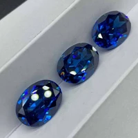 Natural Blue Sapphire Deep Blue Oval Shape Cut Loose Gemstone Synthetic Gems For Jewelry 1