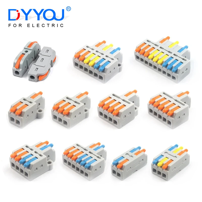 MINI Schnelle Universal Kompakte Kabel Draht Anschlüsse Frühling Splice Push-in Verdrahtung Terminal Block Hause Elektrische Draht Verbindung