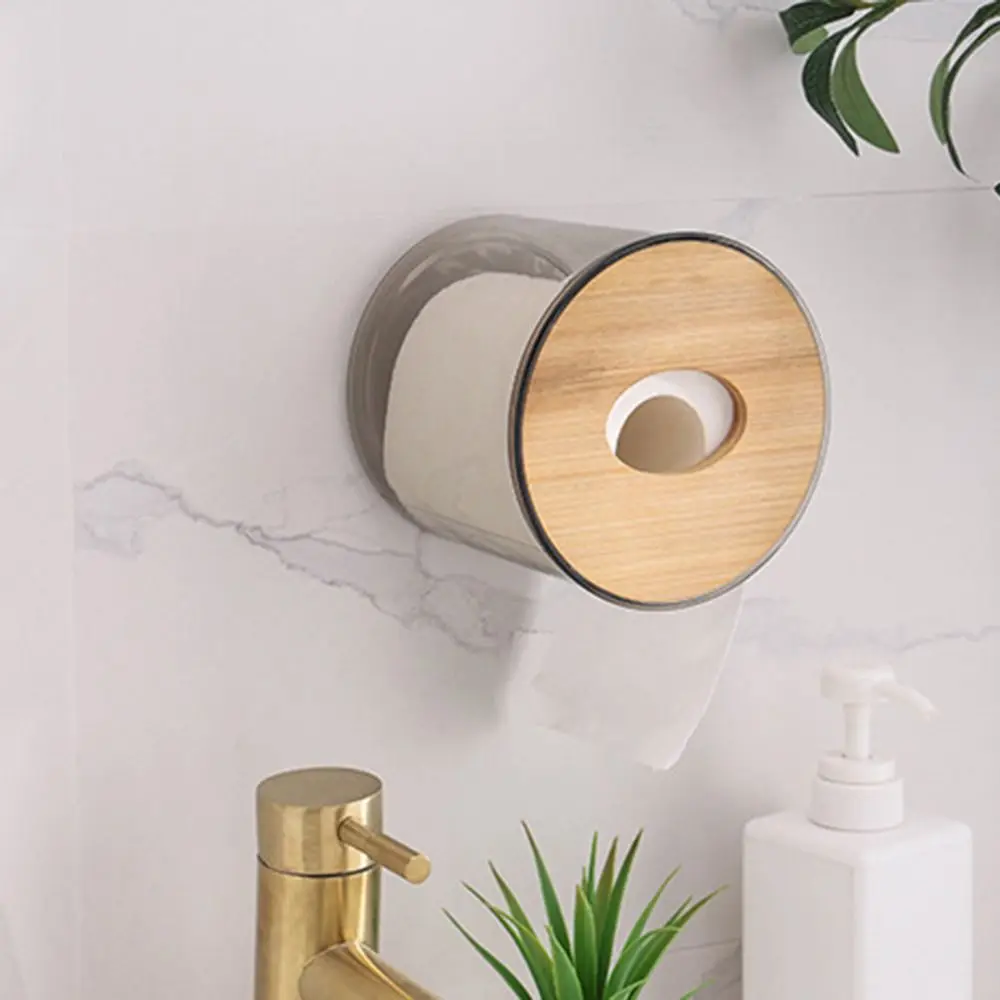 Waterproof Toilet Paper Holder Round Plastic Paper Container Wall Mounted Shelf Bathroom toilet paper rack toilet paper holder toilet roll holder