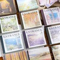 6style 100sheets/book Four Seasons Life Scenery Material Memo Book DIY Handmade Material Scrapbook Background Decorative Paper 2