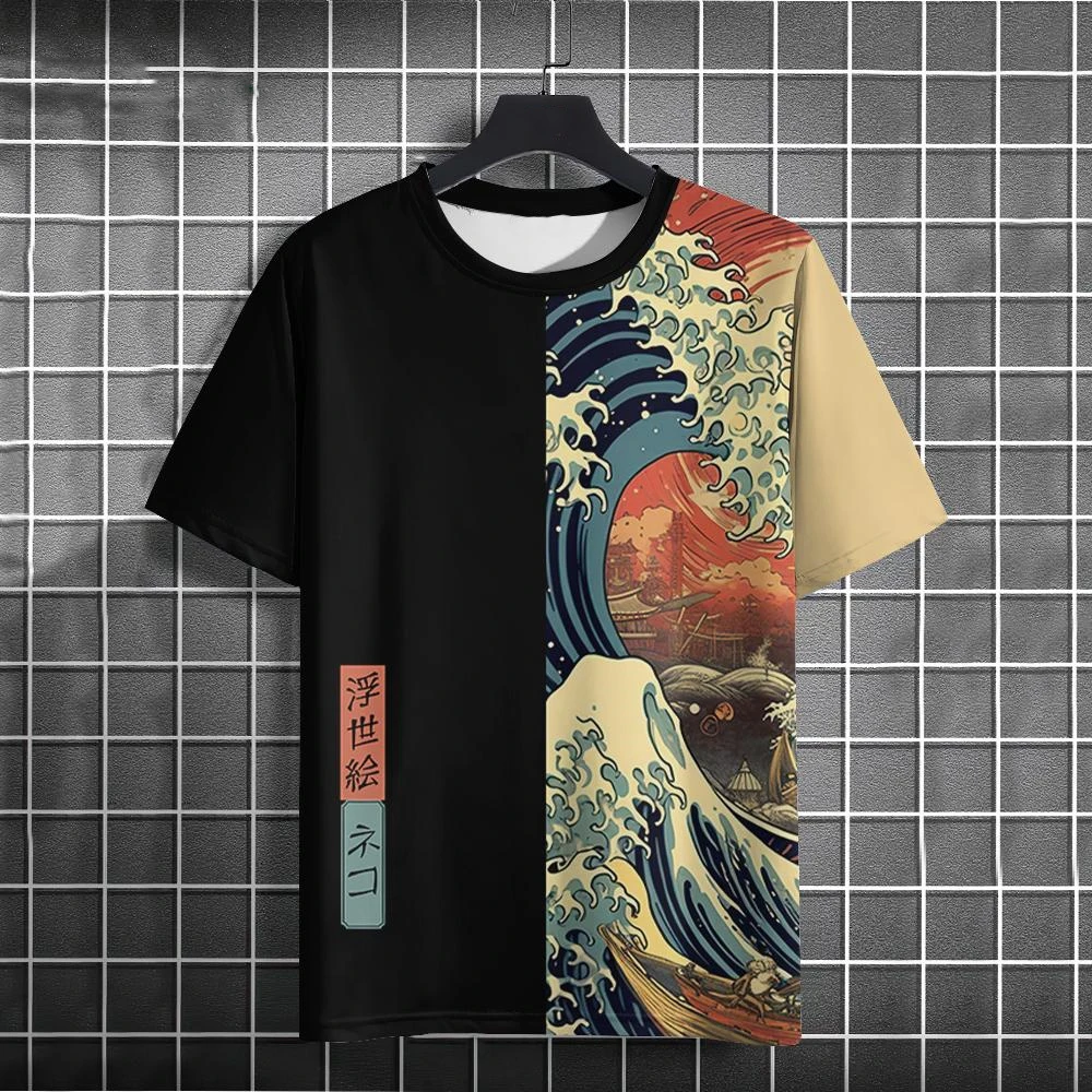 Mens Summer Short Sleeve T Shirt Oversized Tees