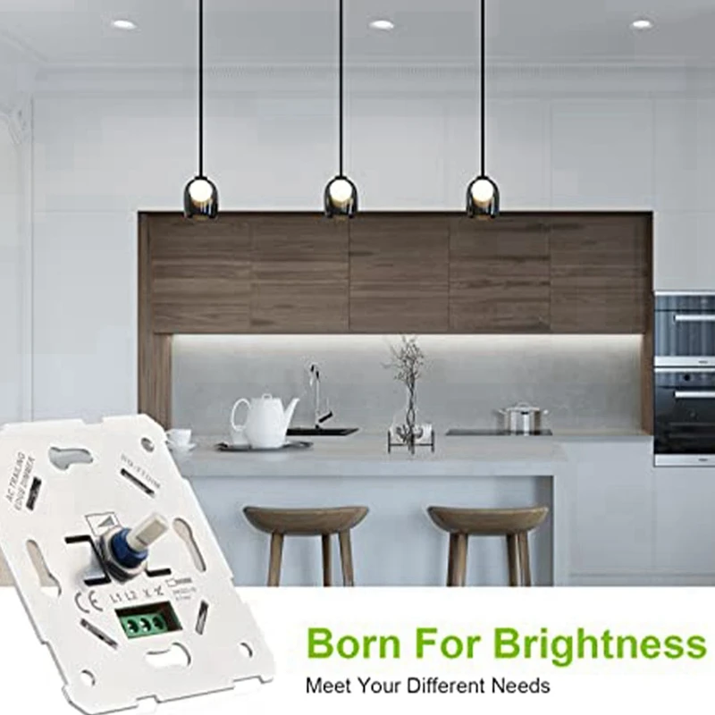 4X LED 조광기 스위치, 조광 가능한 LED 및 할로겐용 플러시 마운트 조광기, 5-300 W 조광기 스위치, 위상 제어 조광기
