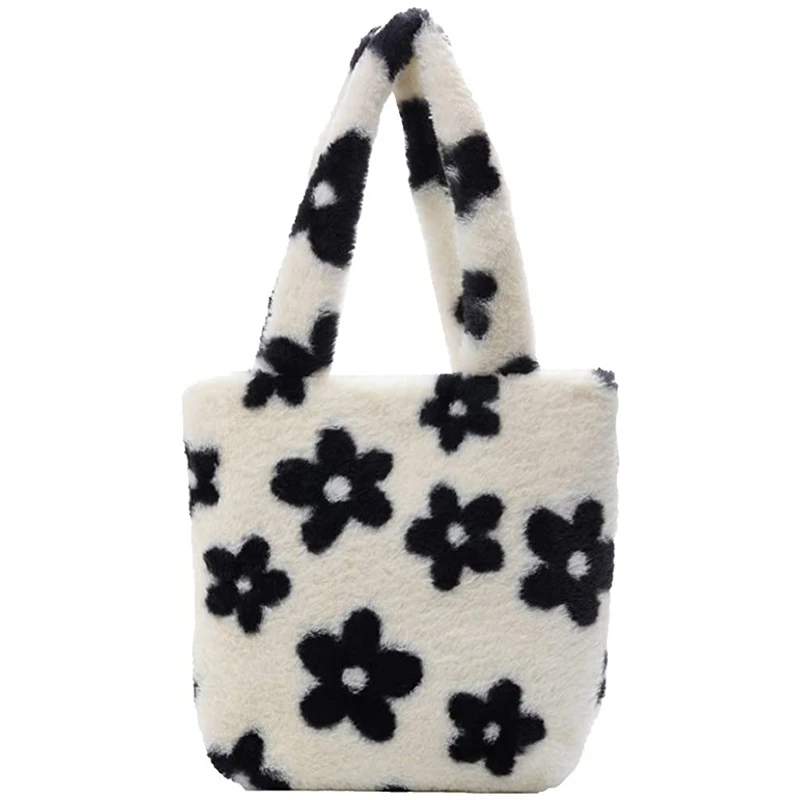 fluffy flower tote bag