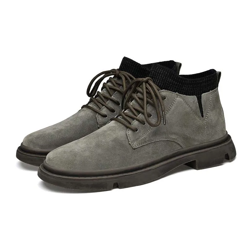 

Винтажные мужские носки, Ботинки Martin, увеличивающие рост, повседневная обувь 5 см, удобные мужские ботинки из свиной замши