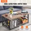 40" Farmhouse Coffee Table, Rectangle Coffee Table with Open Storage Compartment, Wooden Rustic Cocktail Table for Living Room 1