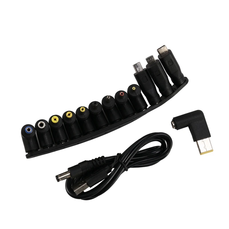 

2X DC Power Cord USB To 5.5X2.1 Multifunctional Dc Interchangeable Plug Is Suitable For Laptops And Routers