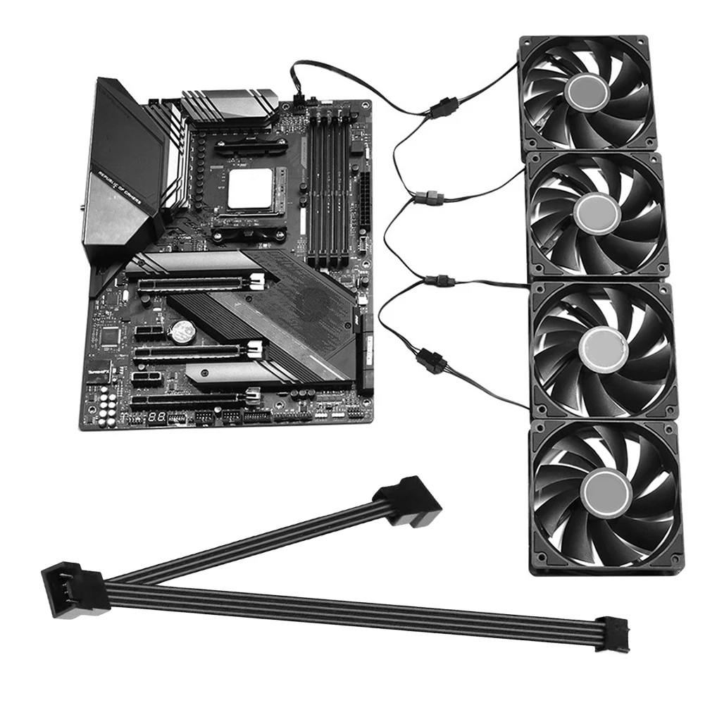 Portable PWM Splitter 5/6 Ways Fan PWM Splitter Female To Male Extension Cable Connector PVC Insulation Material for PC Case Fan