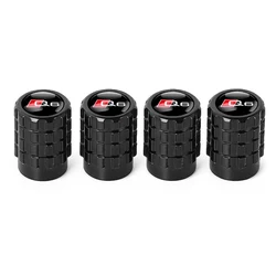 4 - Piece Aluminum Gear - Shaped Car Tire Valve Stem Caps - Universal Auto Accessory (Black For Q6)