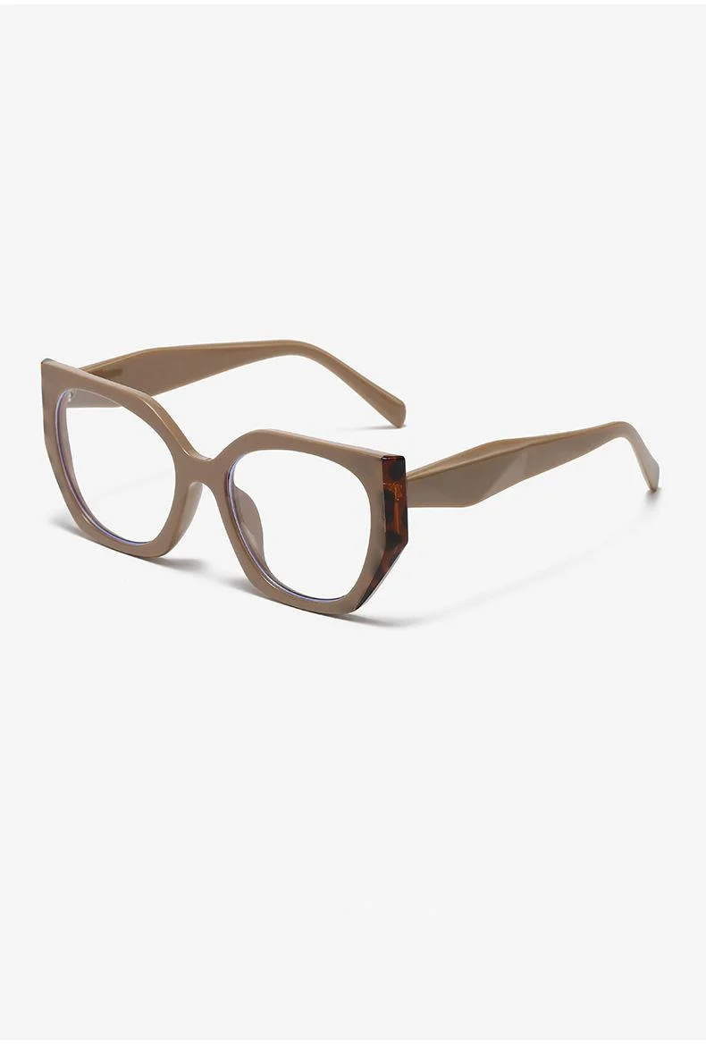 New Splicing Color Contrast European and American Personalized Cat Eye Flat Mirror Anti Blue Light Net Red Eye Frame Trendy Decorative Mirror Frame_voghion.com