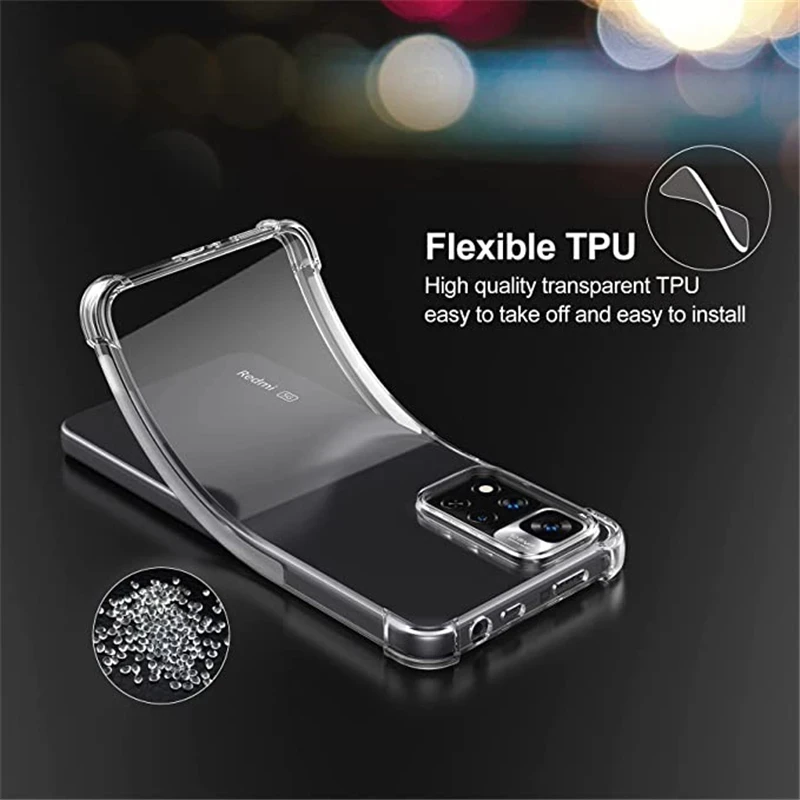Shockproof Phone Case For Xiaomi Redmi Note 11 10 Pro Max Soft TPU Silicone Cover For Redmi Note 9 8 7 6 Pro 11S 10S 9S Cases