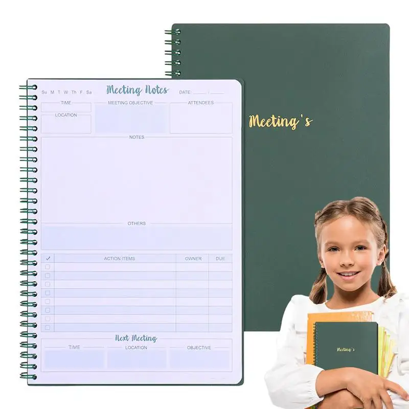 

Meeting Notebook 60 Pages Thick B5 Size Coil Spiral Notebook Meeting Planner Meeting Minutes Notebook For Business Work