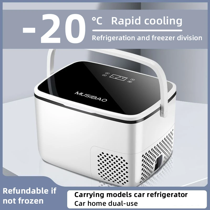 Mini refrigerator Camping refrigerator 18L 220V 12V 24V Car Refrigerator Portable Freezer Electric Compressor Cooler Cooling Range Dual-Use Car Home Dual Zone Foldable