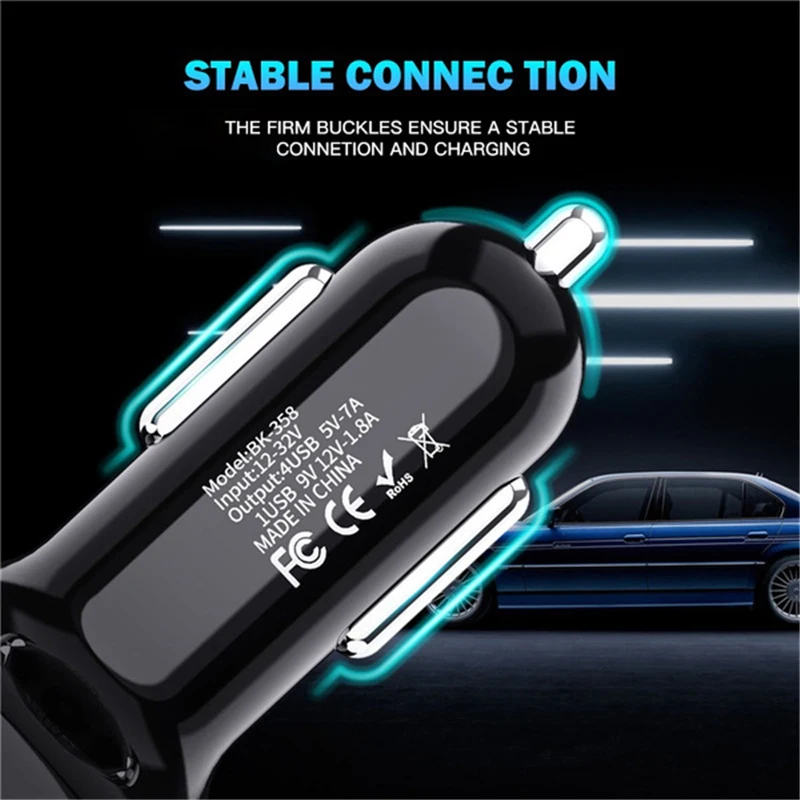 QC3.0 4USB Quick Car Charg Adapter Universal Phone Charger For iPhone Xiaomi Huawei OPPO Samsung Fast Charging Phone Charger type c car charger