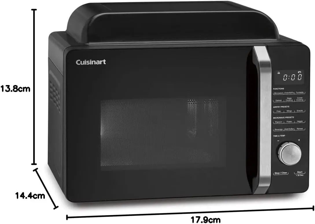 Countertop AMW-60 3-in-1 Microwave Airfryer Oven, Black，Microwave Functions: Preset Microwave Options, 11 Power Levels (0-10) 6